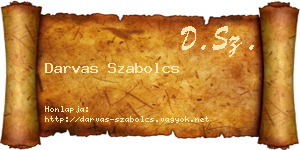 Darvas Szabolcs névjegykártya
